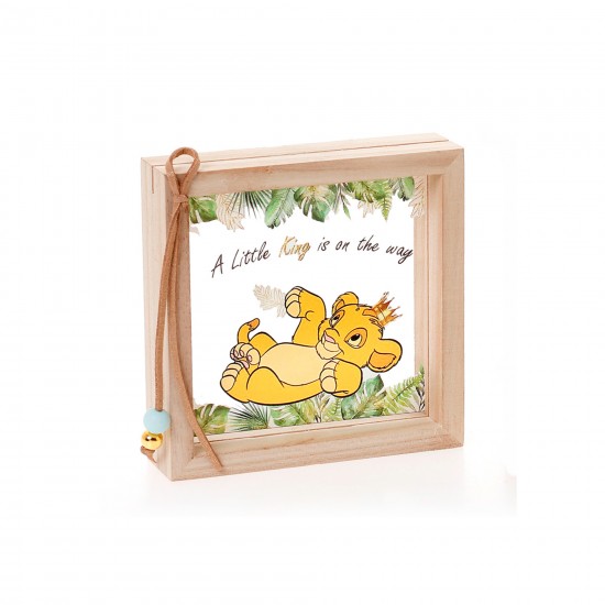  Ξύλινη Κορνίζα Plexiglass "A Little King is on the Way"