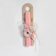 Πασχαλινή λαμπάδα με θέμα μάτι ρόζ 149