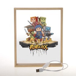 Πασχαλινό Σετ Δώρου Roblox: Αρωματική Λαμπάδα & Ξύλινο Φωτιστικό Κάδρο LED ΠΛΦ-2653