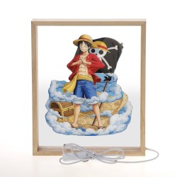 Πασχαλινό Σετ Δώρου One Piece: Αρωματική Λαμπάδα & Ξύλινο Φωτιστικό Κάδρο LED ΠΛΦ-2664