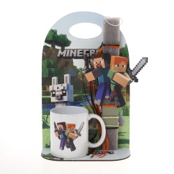 Πασχαλινό Σετ Δώρου Minecraft: Αρωματική Λαμπάδα, Κούπα & Ξύλινη Βάση
