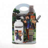 Πασχαλινό Σετ Δώρου Minecraft: Αρωματική Λαμπάδα, Παγούρι & Ξύλινη Βάση ΠΛ-2674 