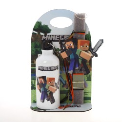 Πασχαλινό Σετ Δώρου Minecraft: Αρωματική Λαμπάδα, Παγούρι & Ξύλινη Βάση ΠΛ-2674 