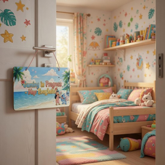 Πασχαλινή Λαμπάδα Lilo & Stitch με Ξύλινη Πινακίδα Πόρτας ΠΛ-2629