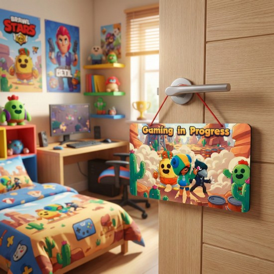 Πασχαλινή Λαμπάδα Brawl Stars με Ξύλινη Πινακίδα Πόρτας ΠΛ-2620