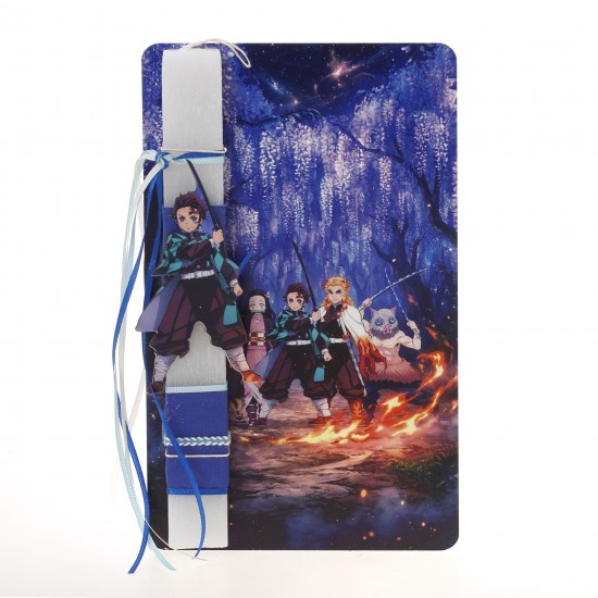 Πασχαλινή Λαμπάδα Demon Slayer (Anime) με Ξύλινη Πινακίδα Πόρτας ΠΛ-2623 