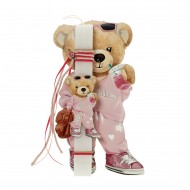 Πασχαλινή Λαμπάδα "Cool Teddy Bear" με Ξύλινο Διακοσμητικό Τοίχου ΠΛ-26105