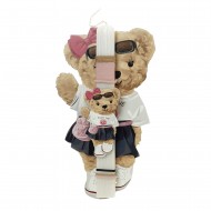 Πασχαλινή Λαμπάδα "Fashion Bear - Positive Vibes"  με Ξύλινο Διακοσμητικό Τοίχου ΠΛ-26109