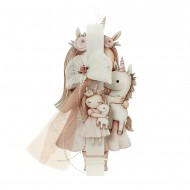 Πασχαλινή Λαμπάδα "Dreamy Girl & Unicorn" με Ξύλινο Διακοσμητικό Τοίχου ΠΛ-26107