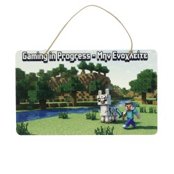 Πασχαλινή Λαμπάδα Minecraft με Ξύλινη Πινακίδα Πόρτας ΠΛ-2631