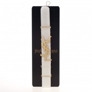 Πασχαλινή Λαμπάδα με Πλέξιγκλας Στοιχείο & Ξύλινη Διακοσμητική Βάση