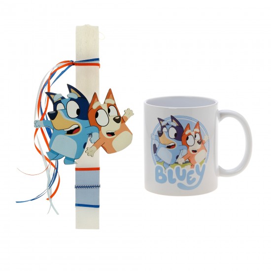 Πασχαλινό Σετ Bluey & Bingo: Αρωματική Λαμπάδα με Επιλογή Κούπα ή Παγούρι 