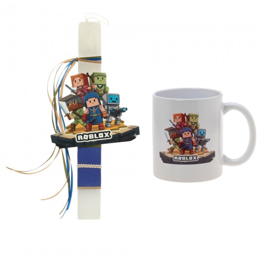 Πασχαλινό Σετ Roblox: Αρωματική Λαμπάδα με Επιλογή Κούπα ή Παγούρι