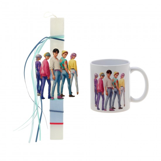 Πασχαλινό Σετ Saja Boys: Αρωματική Λαμπάδα με Επιλογή Κούπα ή Παγούρι