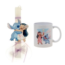 Πασχαλινό Σετ Lilo & Stitch: Αρωματική Λαμπάδα με Επιλογή Κούπα ή Παγούρι