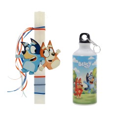 Πασχαλινό Σετ Bluey & Bingo: Αρωματική Λαμπάδα με Επιλογή Κούπα ή Παγούρι 