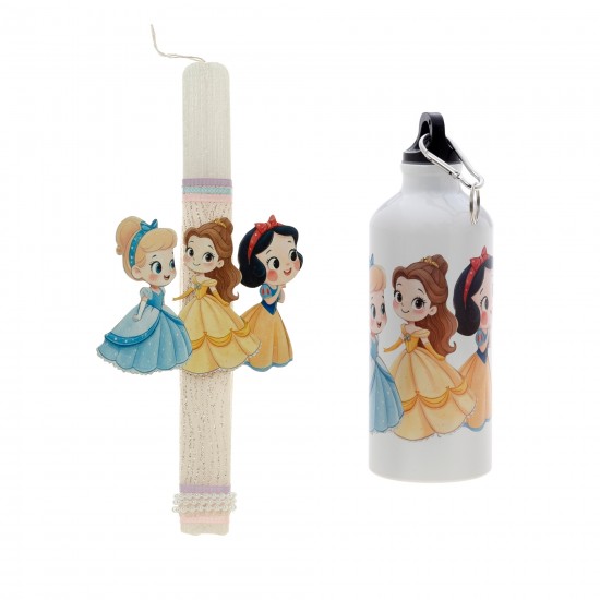 Πασχαλινό Σετ Disney Princesses: Αρωματική Λαμπάδα με Επιλογή Κούπα ή Παγούρι