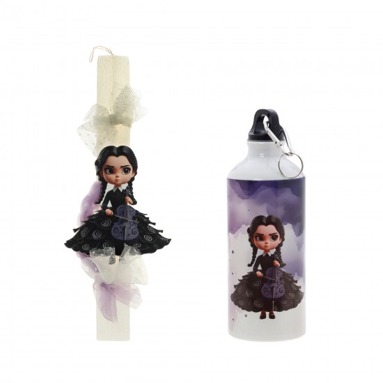 Πασχαλινό Σετ Wednesday: Αρωματική Λαμπάδα με Επιλογή Κούπα ή Παγούρι 