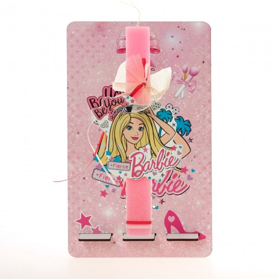 Πασχαλινή Λαμπάδα Barbie με Ξύλινη Βάση Tablet ΠΛΤ-2641