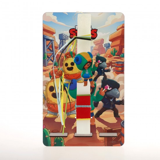 Πασχαλινή Λαμπάδα Brawl Stars με Ξύλινη Βάση Tablet ΠΛΤ-2649