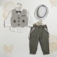 Βαπτιστικό Κουστούμι "Olive Herringbone Classic" ΚΔ-2602