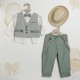 Βαπτιστικό Κουστούμι Αγοριού "Sage Herringbone" 2603