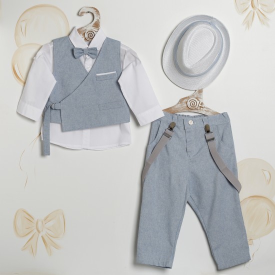 Βαπτιστικό Κουστούμι "Chambray Wrap Elegance"  ΚΔ-2604