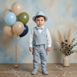 Βαπτιστικό Κουστούμι "Chambray Wrap Elegance"  ΚΔ-2604