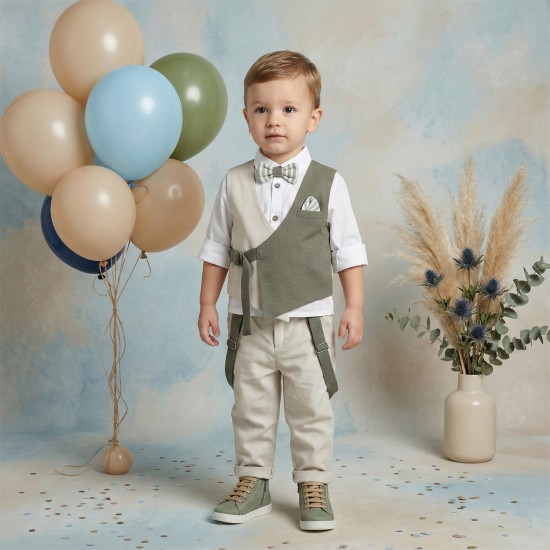 Βαπτιστικό Κουστούμι "Olive Two-Tone Wrap" Κ-2619
