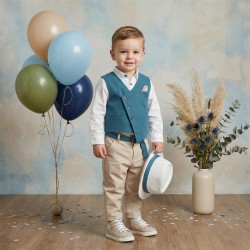Βαπτιστικό Κουστούμι Αγοριού "Petrol Asymmetric Elegance" 2621