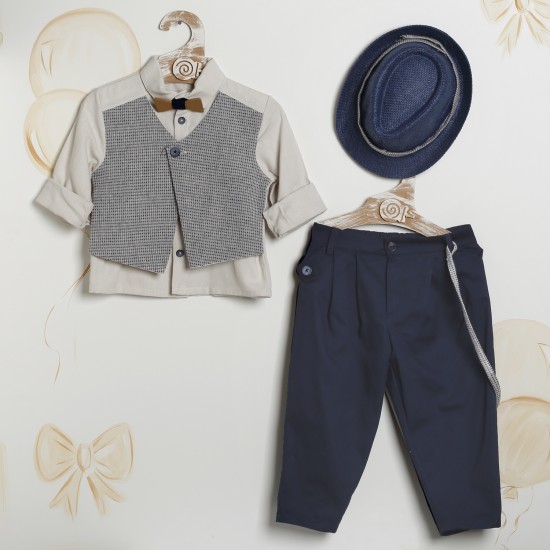 Βαπτιστικό Κουστούμι "Navy Grey Gentleman" Κ-2622