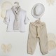 Βαπτιστικό Κουστούμι Αγοριού "Little Aviator Beige" 2625