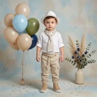 Βαπτιστικό Κουστούμι Αγοριού "Little Aviator Beige" 2625