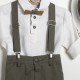 Βαπτιστικό Κουστούμι "Rustic Olive Suspenders" Κ-2630