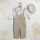 Βαπτιστικό Κουστούμι "Rustic Sand Overalls"  Κ-2631