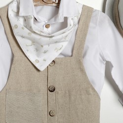 Βαπτιστικό Κουστούμι "Rustic Sand Overalls"  Κ-2631