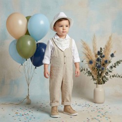 Βαπτιστικό Κουστούμι "Rustic Sand Overalls"  Κ-2631