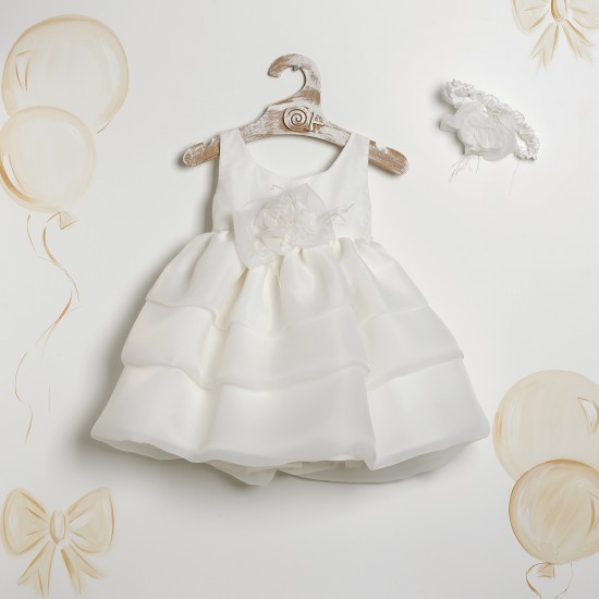 Βαπτιστικό Φόρεμα "Pure Mousseline Ruffles"