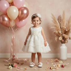 Βαπτιστικό Φόρεμα "Pure Mousseline Ruffles"