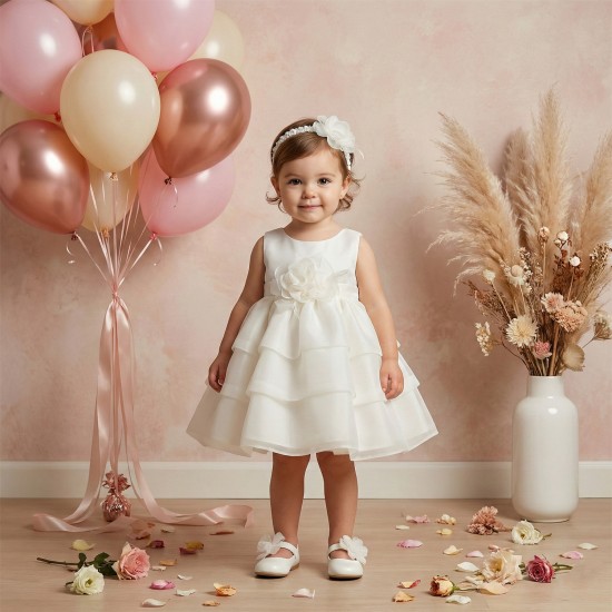 Βαπτιστικό Φόρεμα "Pure Mousseline Ruffles"