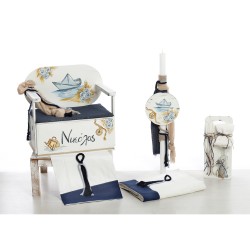 Σετ Βάπτισης Παγκάκι "Paper Boat Dreamer" Ζωγραφιστό