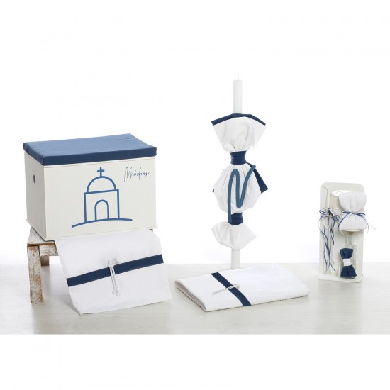 Σετ Βάπτισης Κουτί-Θρανίο "Cycladic Blue Church" 2625