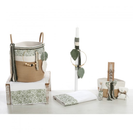 Σετ Βάπτισης Καλάθι Rope "Green Macrame Dreams" 2628