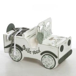 Σετ Βάπτισης Ξύλινο Αυτοκίνητο "Vintage Safari Explorer" 2631