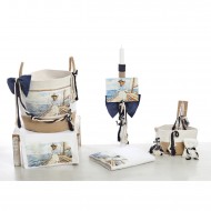 Σετ Βάπτισης Καλάθι "Nautical Elegance" με Αρκουδάκι 2637