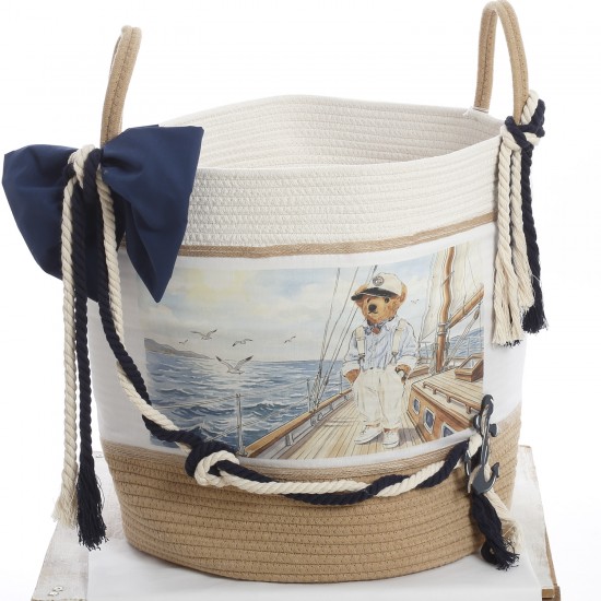 Σετ Βάπτισης Καλάθι "Nautical Elegance" με Αρκουδάκι 2637