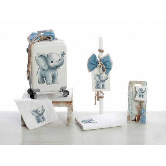 Σετ Βάπτισης Τρόλεϊ "Watercolor Elephant"