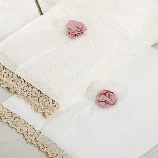 Σετ Βάπτισης Μπουντουάρ "Signature Rose" με Μονόγραμμα