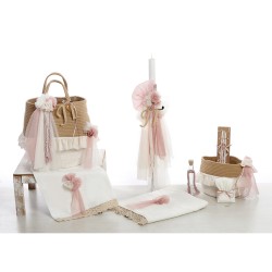 Σετ Βάπτισης Καλάθι "Rustic Romance Collection"