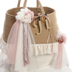 Σετ Βάπτισης Καλάθι "Rustic Romance Collection"